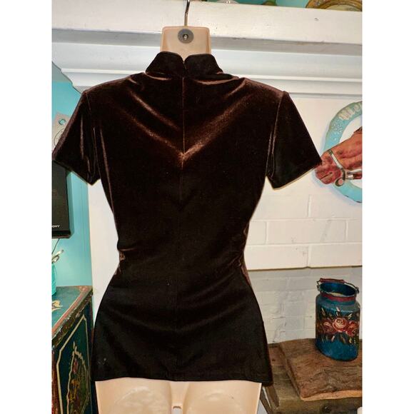 VINTAGE HENRI BENDEL VELVET ASIAN STYLE TOP - Picture 3 of 8